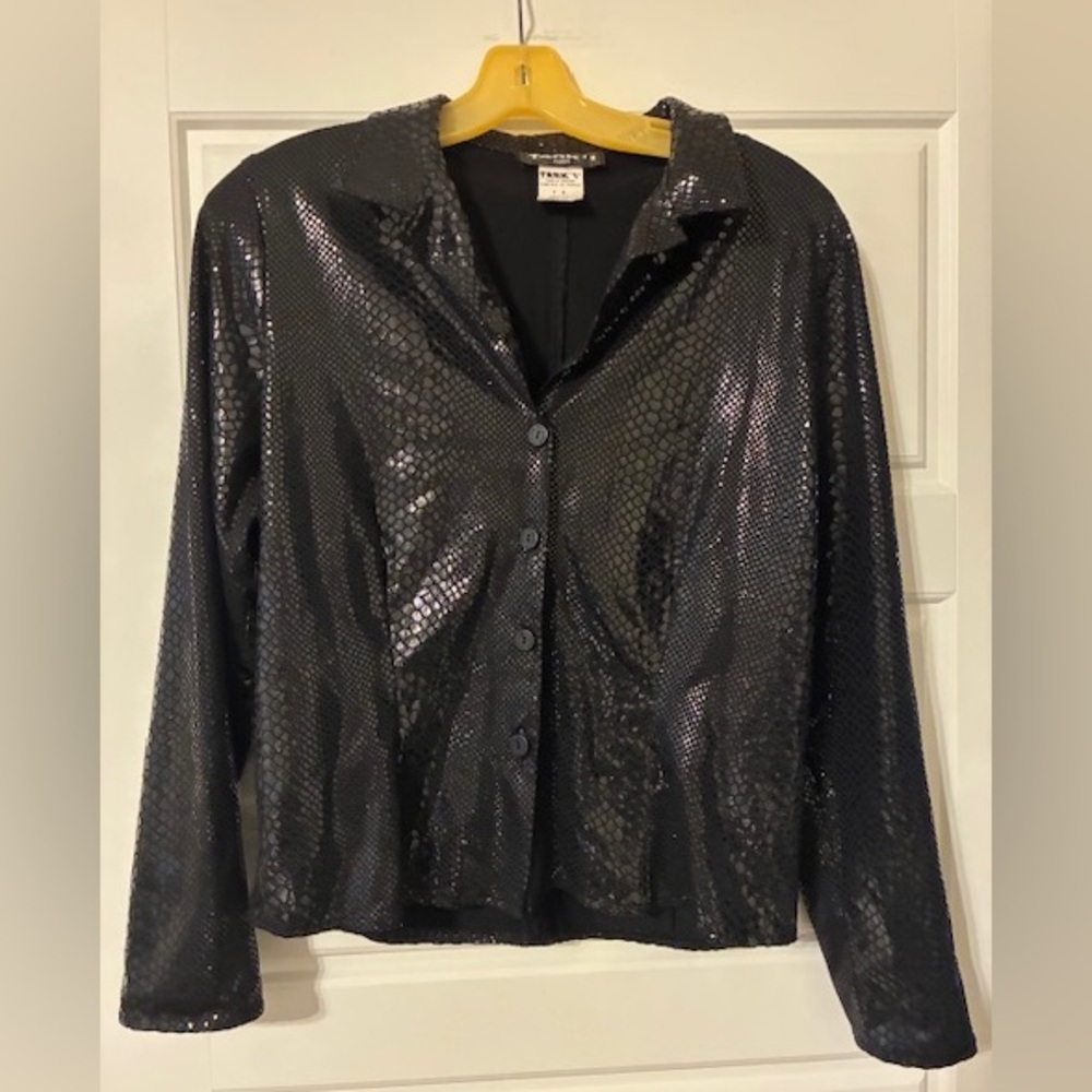 RARE TARK 1 Black Sequined Light Jacket Made In Italy